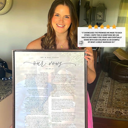 Our Vows Wall Art Personalized