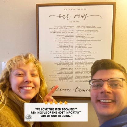 Personalized Wedding Vows Canvas