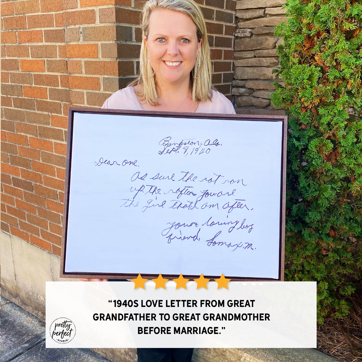 Personalized Handwriting Sign of Loved Ones Actual Hand Written Note on Canvas