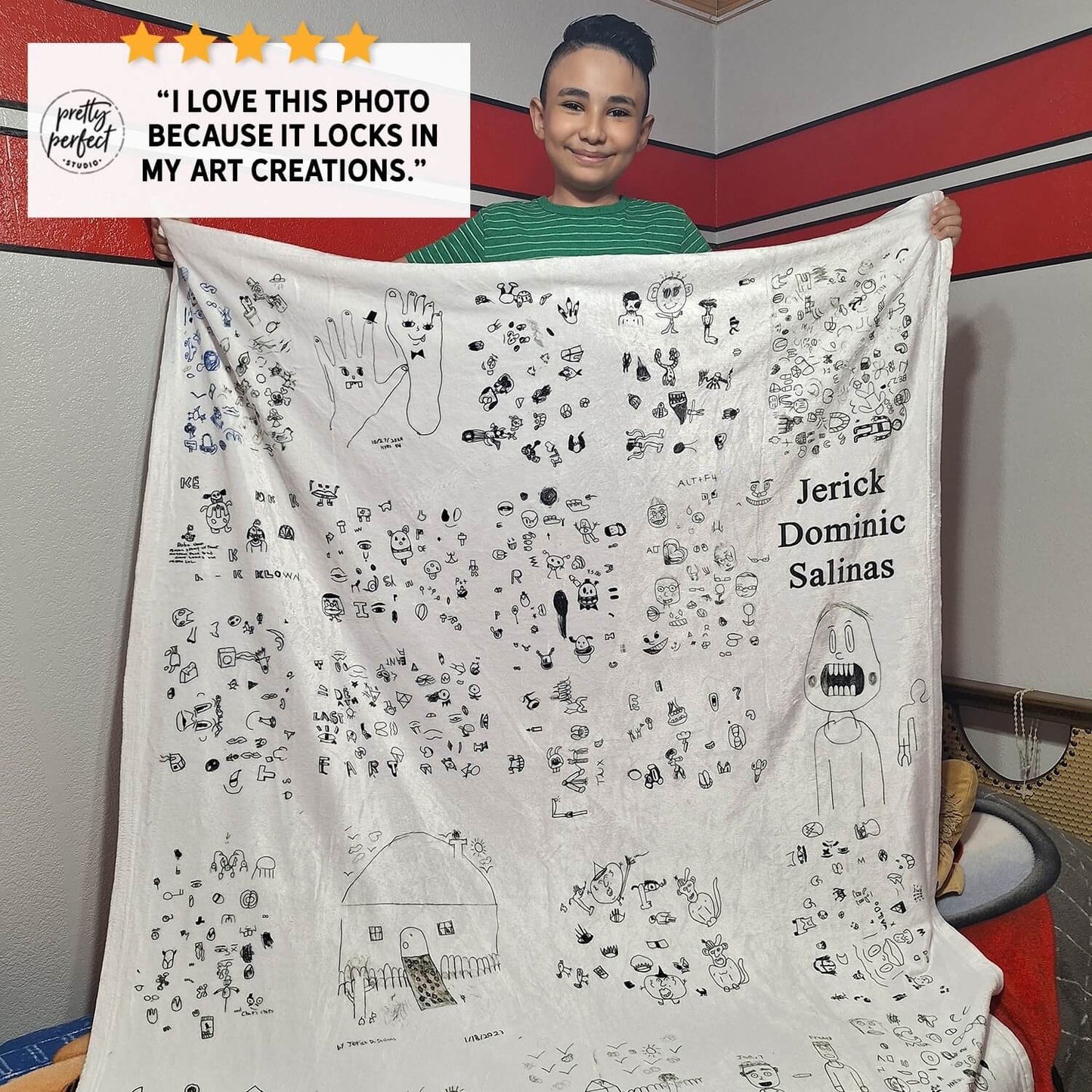 Custom Text Blankets Personalized Fleece Throw Blankets for Kids and Adults with Company Logos, Names, or Family & Friends Pictures