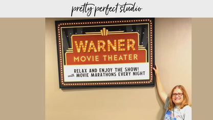 Personalized home movie theater signs custom designs video by Pretty Perfect Studio