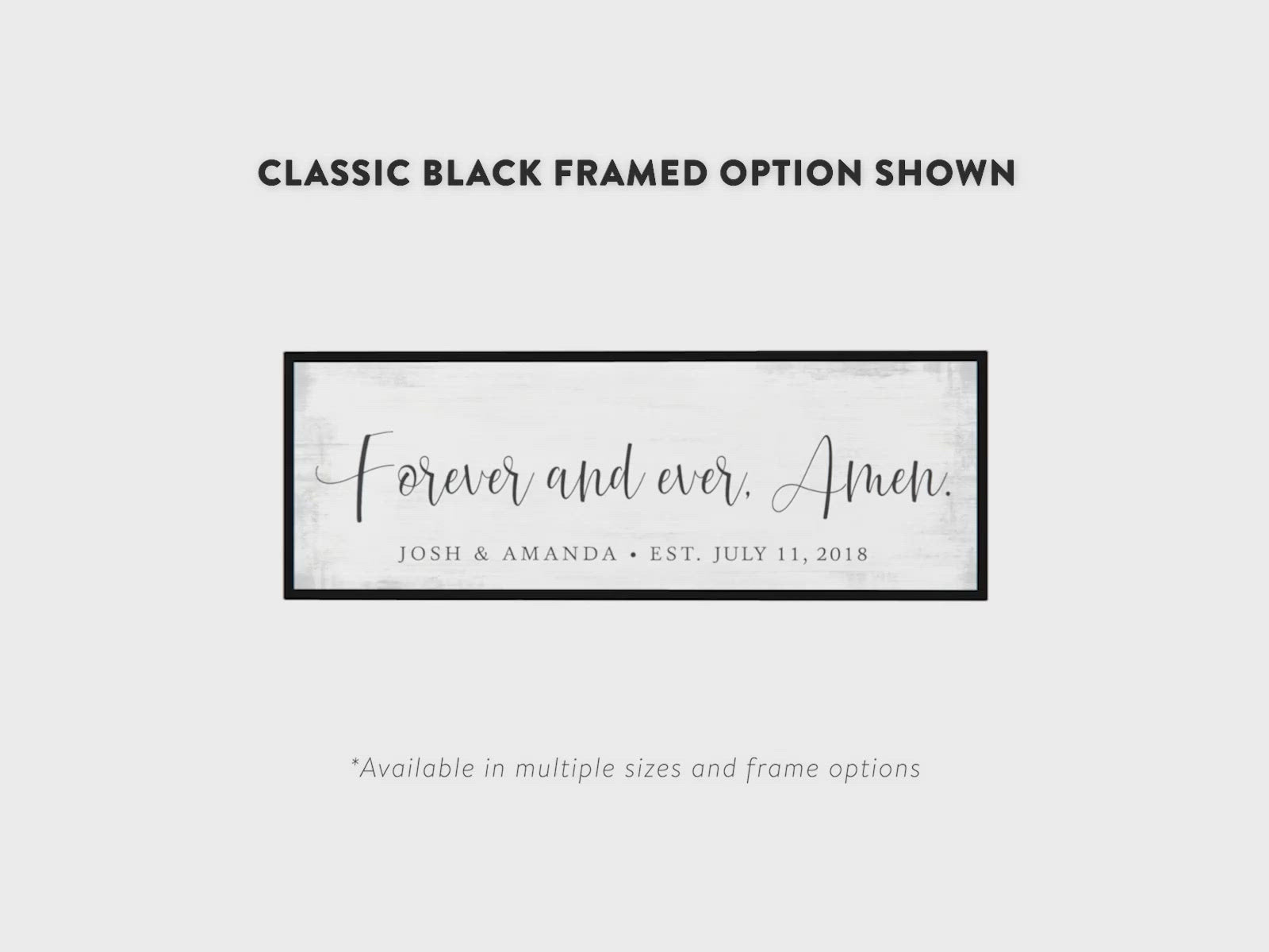 Forever And Ever Amen Personalized Canvas Wall Product Video - Pretty Perfect Studio