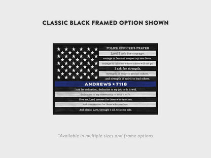 Police Officer Prayer Sign With Name and Badge Number Product Video - Pretty Perfect Studio