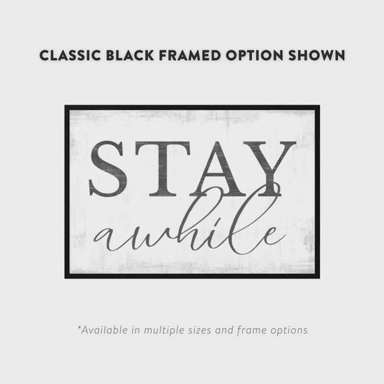 Stay Awhile Large Canvas Sign Product Video - Pretty Perfect Studio