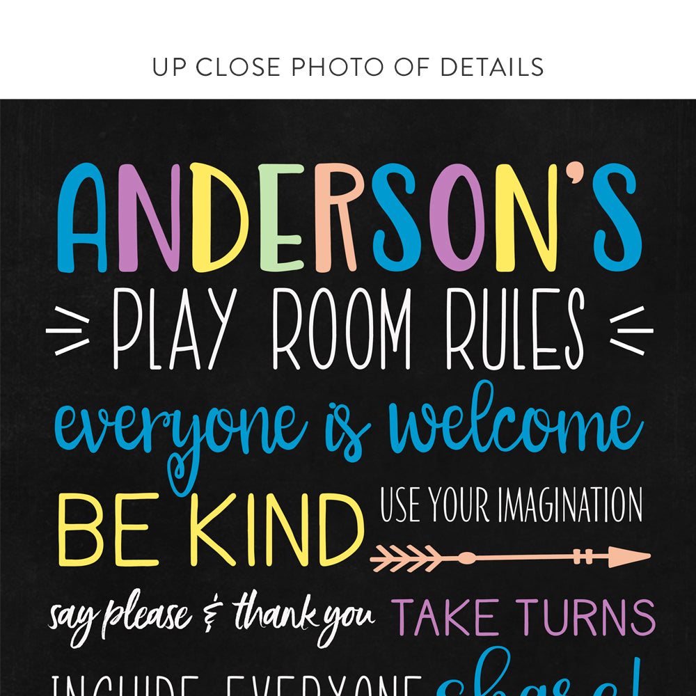 Custom Playroom Rules Sign - Pretty Perfect Studio