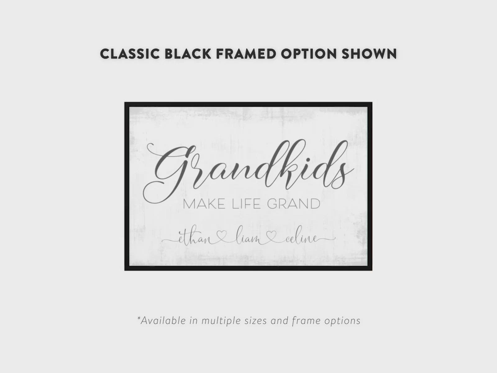 Grandkids Make Life Grand Personalized Sign Product Video - Pretty Perfect Studio