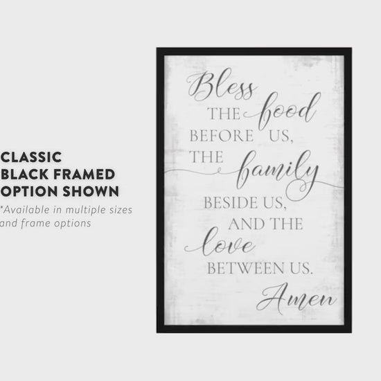 Bless The Food Before Us Canvas Wall Art Product Video - Pretty Perfect Studio