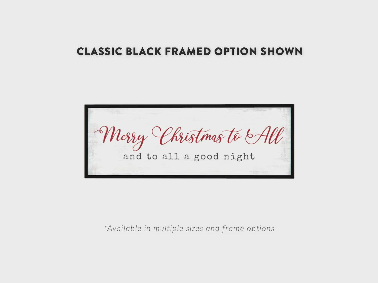 Merry Christmas to All & to All a Good Night Sign | Christmas Wall