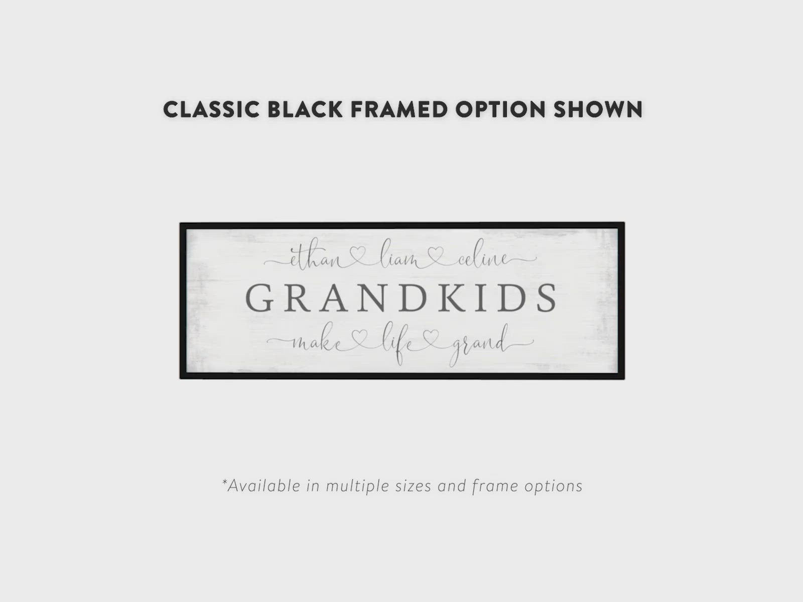Grandkids Make Life Grand Personalized Name Sign Product Video - Pretty Perfect Studio
