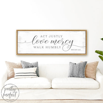 Act Justly Love Mercy Walk Humbly Canvas Wall Art Above Couch - Pretty Perfect Studio