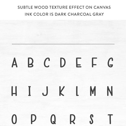 Alphabet & Number Canvas Sign With A Subtle Wood Texture Effect - Pretty Perfect Studio