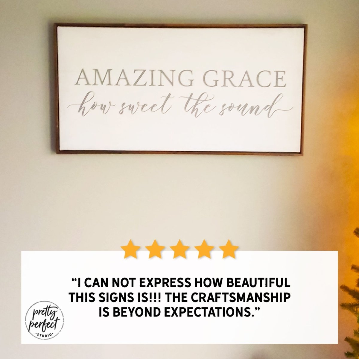 Customer product review for amazing grace sign by Pretty Perfect Studio