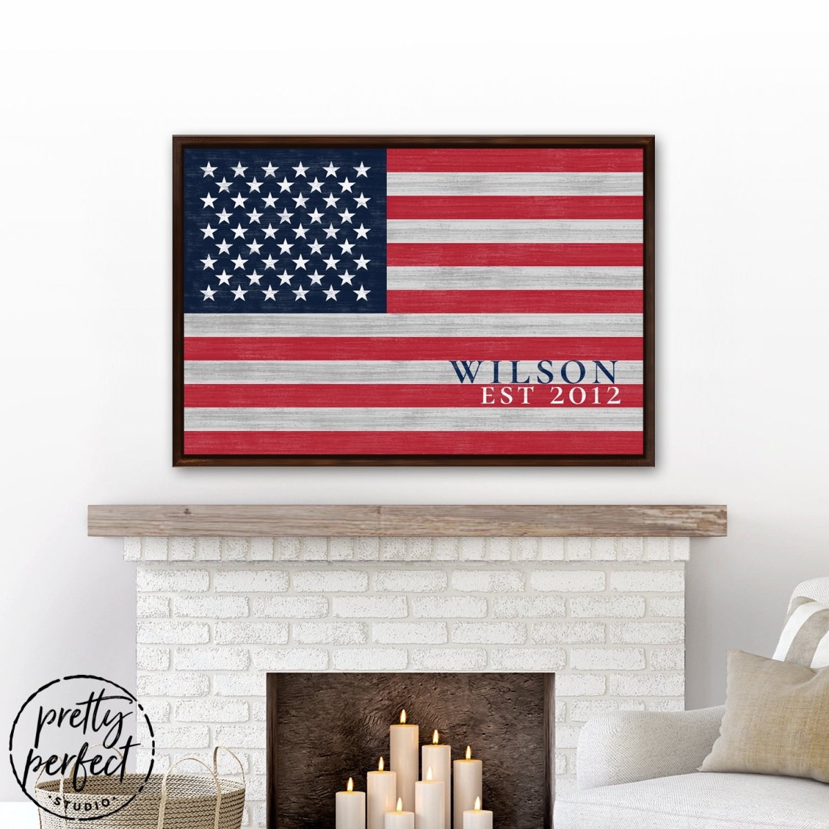 American Flag Personalized With Name Sign - Pretty Perfect Studio