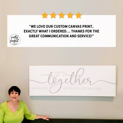 Customer product review for personalized and so together they built a life sign by Pretty Perfect Studio
