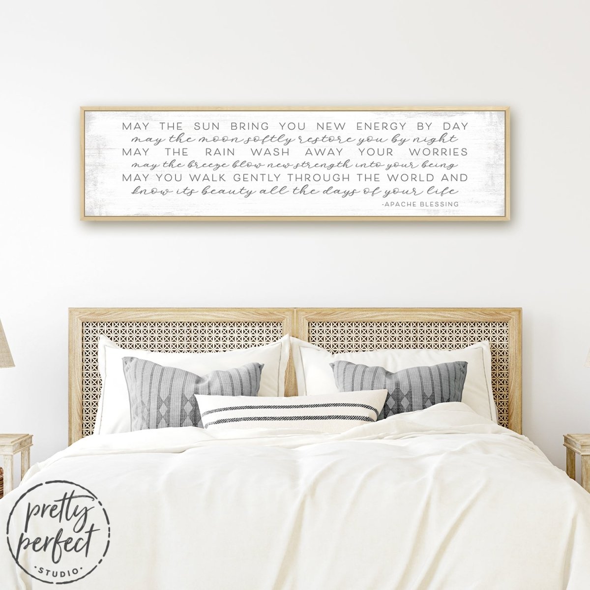 Apache Wedding Blessing Sign Above Bed - Pretty Perfect Studio