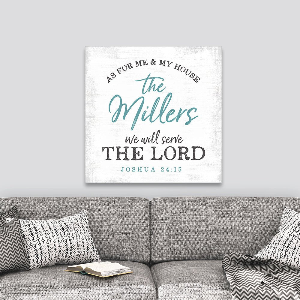 As For Me And My House We Will Serve The Lord Canvas Sign - Pretty Perfect Studio