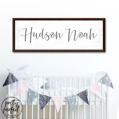 Baby Boy's Personalized Name Canvas Wall Art for the Nursery Room Above Crib - Pretty Perfect Studio