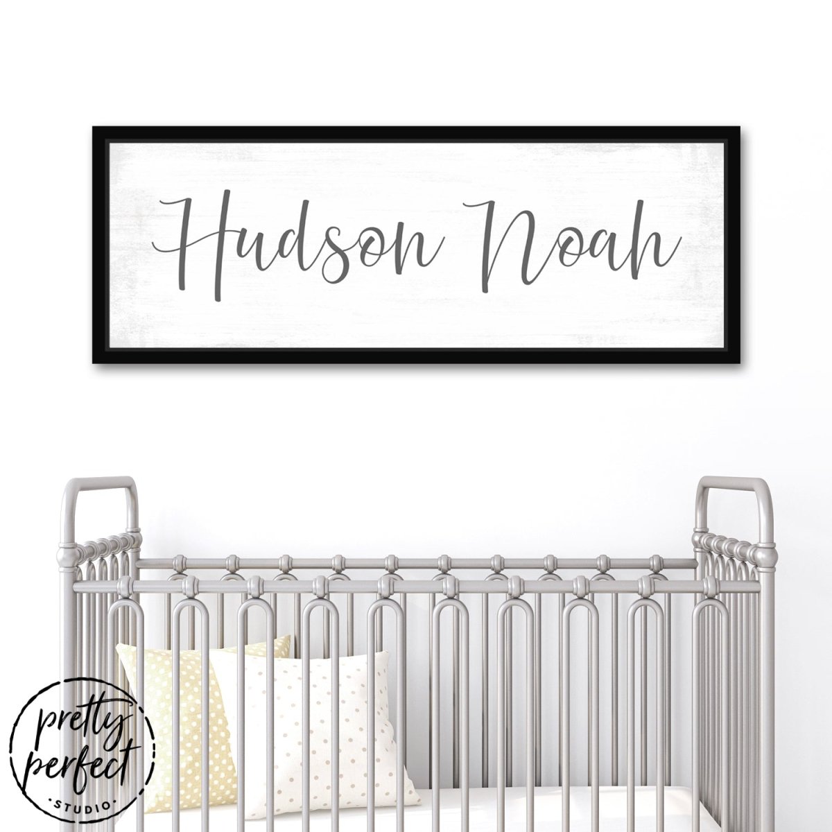 Baby Boy's Personalized Name Canvas Wall Art for the Nursery Room Above Crib - Pretty Perfect Studio