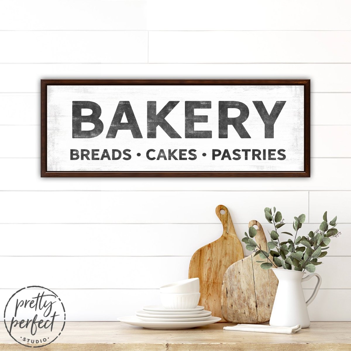 Bakery, Breads, Cakes, Pastries Kitchen Sign Above Table - Pretty Perfect Studio