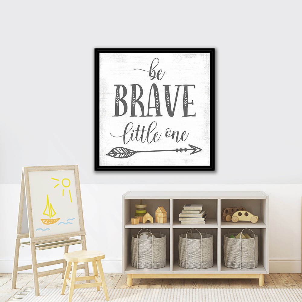 Be Brave Little One Canvas Wall Art In Kids Room - Pretty Perfect Studio