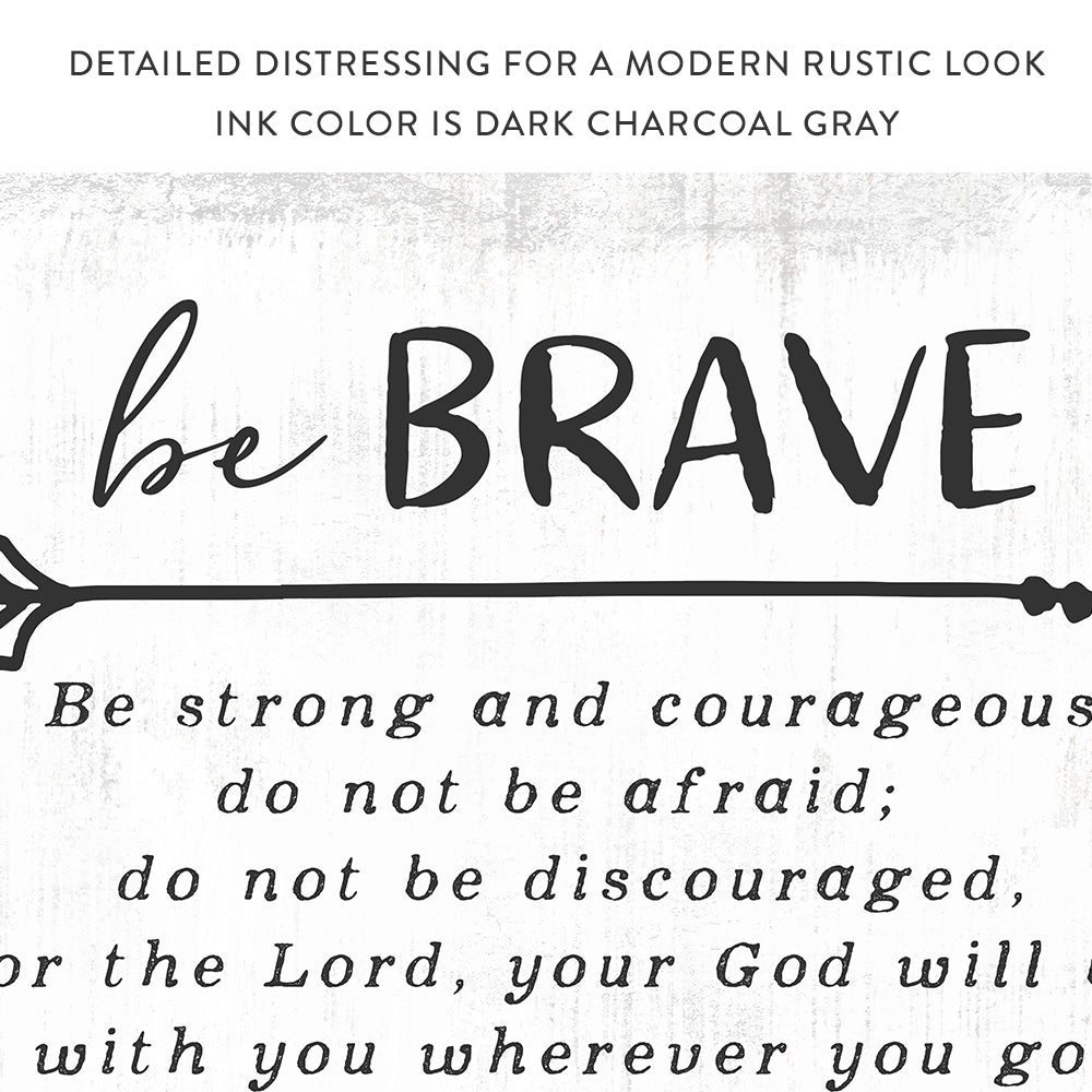 Be Brave Quote Christian Wall Art - Pretty Perfect Studio