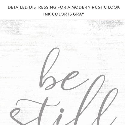 Be Still And Know Christian Wall Art With Modern Rustic Look - Pretty Perfect Studio