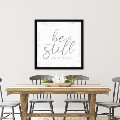 Be Still And Know Christian Wall Art Above Table in Kitchen - Pretty Perfect Studio