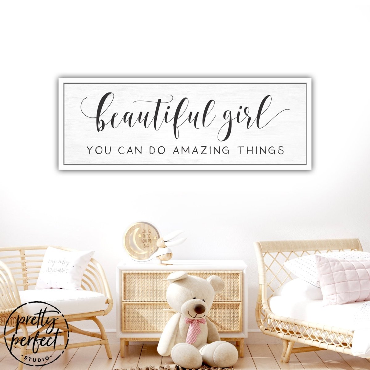 Beautiful Girl You Can Do Amazing Things Sign for Children's Room - Pretty Perfect Studio