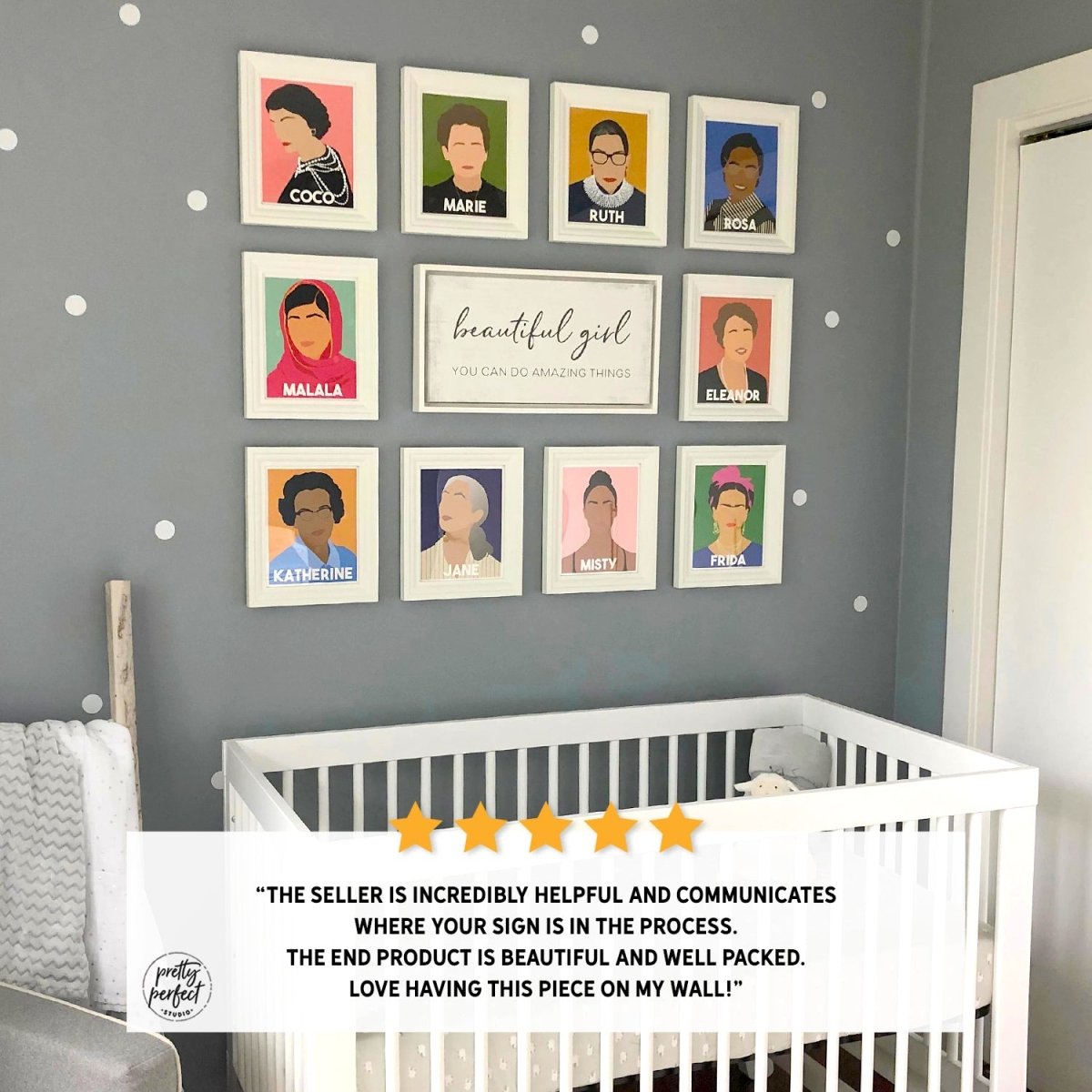 Customer product review for beautiful girl you can do amazing things wall art by Pretty Perfect Studio