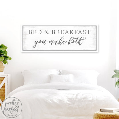 Bed and Breakfast Bedroom Wall Decor Above Bed in Couples Bedroom - Pretty Perfect Studio