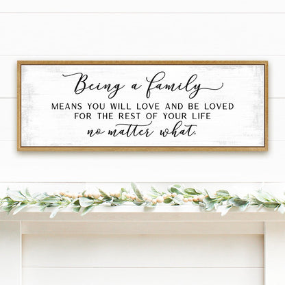 Being a Family Means Sign in Entryway - Pretty Perfect Studio