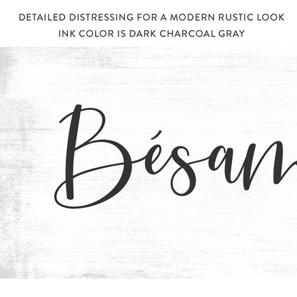 Bésame Mucho Sign With Distressed Modern Look - Pretty Perfect Studio