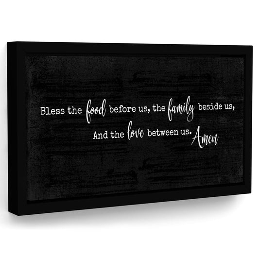 Bless the Food Before Us Canvas Art Sign - Pretty Perfect Studio