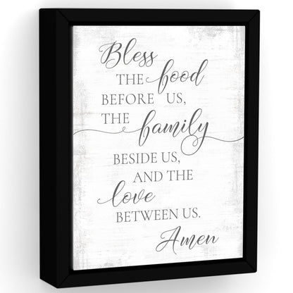 Bless The Food Before Us Canvas Sign - Pretty Perfect Studio