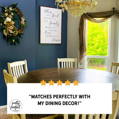 Customer product review for bless the food before us sign by Pretty Perfect Studio