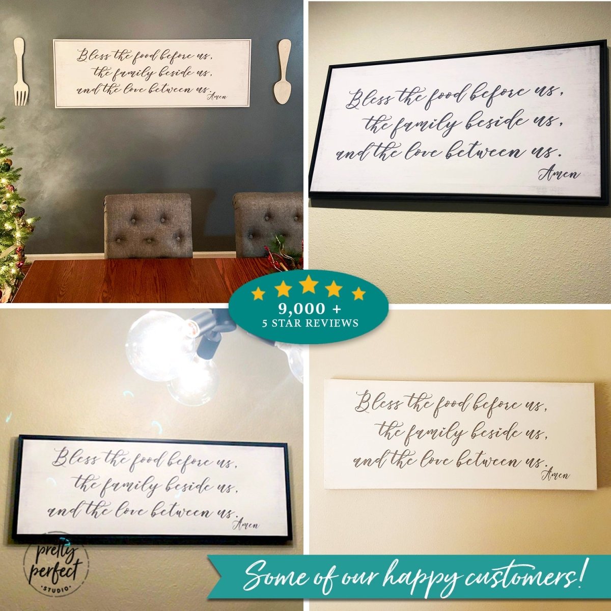 Customer product review for bless the food before us wall art by Pretty Perfect Studio