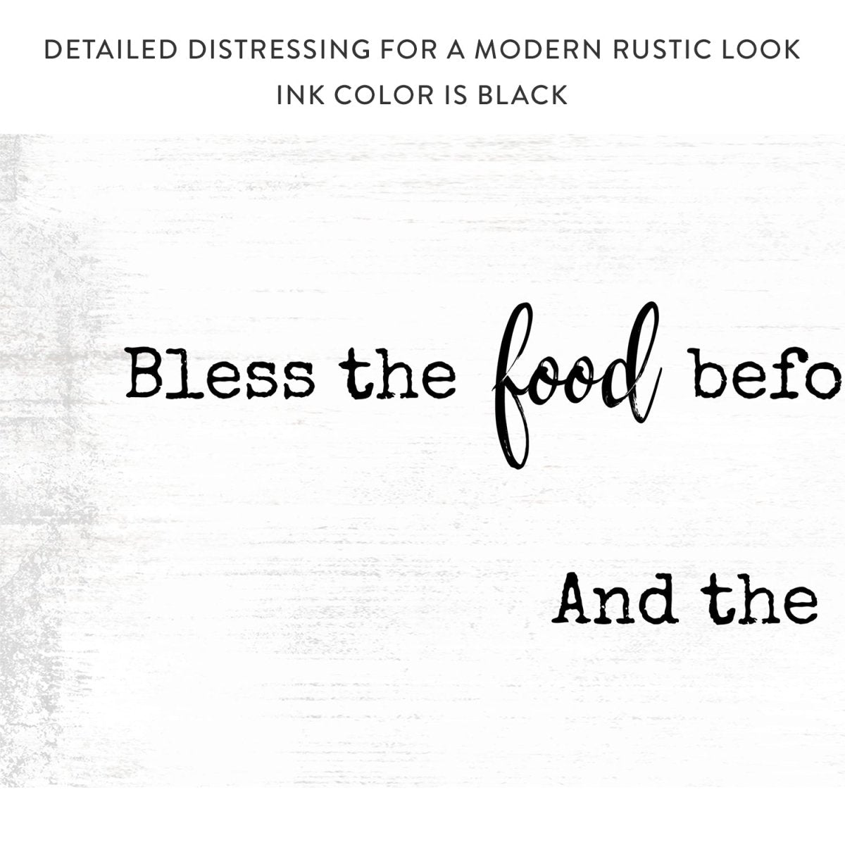 Bless the Food Before Us Dining Room Canvas Sign - Pretty Perfect Studio