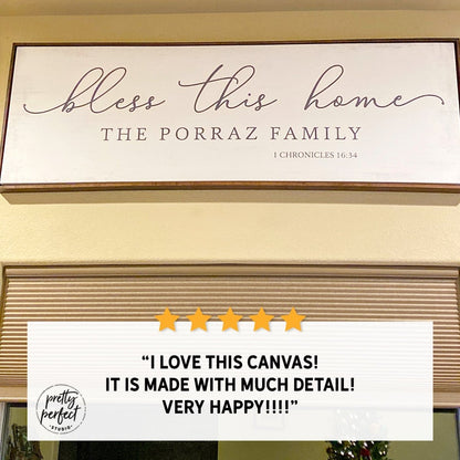 Customer product review for Bless This Home Quote Canvas Wall Art by Pretty Perfect Studio