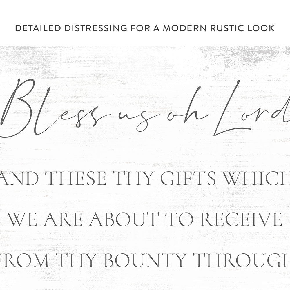Bless Us Oh Lord Canvas Sign For Dining Room Decor - Pretty Perfect Studio