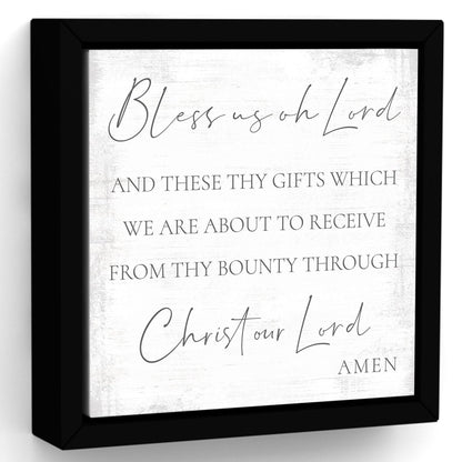 Bless Us Oh Lord Canvas Sign - Pretty Perfect Studio