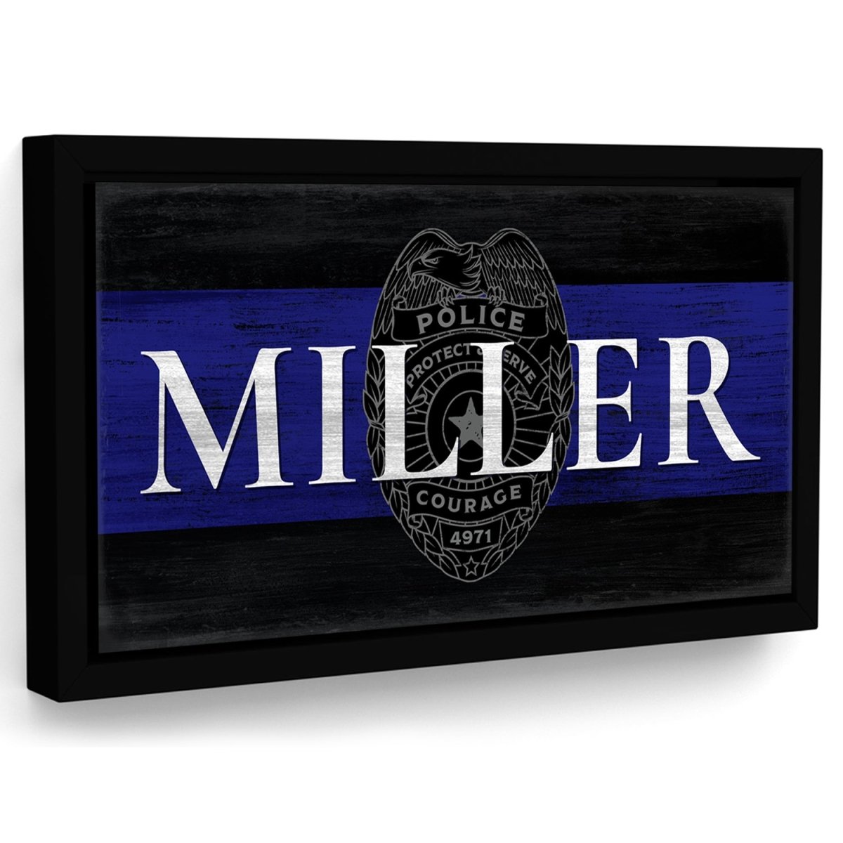 Blue Line Police Officer Sign With Name - Pretty Perfect Studio