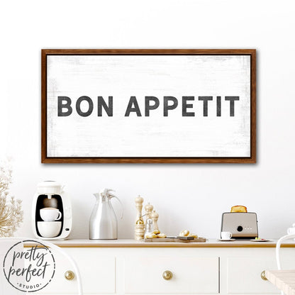 Bon Appetit Large Canvas Sign For Kitchen Or Dining Room Above Kitchen Table - Pretty Perfect Studio