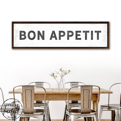 Bon Appetit Large Canvas Sign For Kitchen Or Dining Room Above Table - Pretty Perfect Studio
