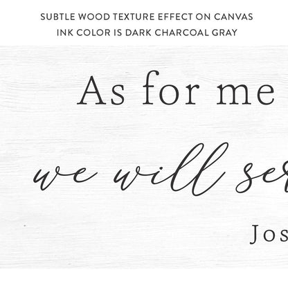 But As For Me And My House, We Will Serve The Lord Sign With Texture Effect on Canvas - Pretty Perfect Studio