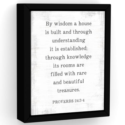 By Wisdom A House Is Built Bible Scripture Sign - Pretty Perfect Studio