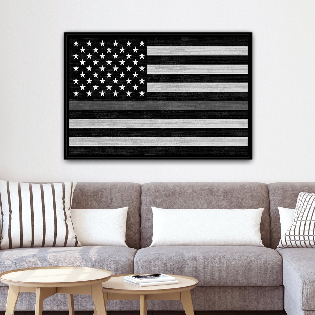 Correctional Officer Flag Sign Above Couch - Pretty Perfect Studio