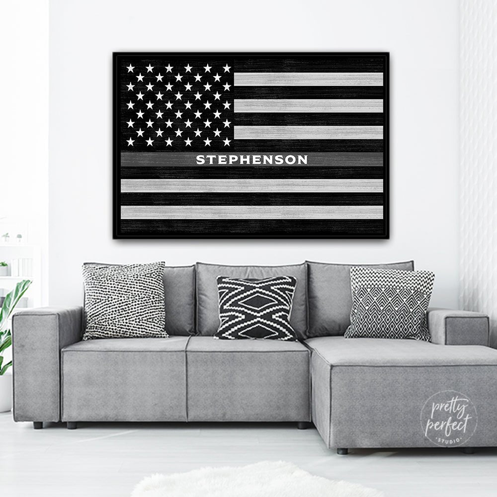 Correctional Officer Sign Personalized With Name in Family Room Above Couch – Pretty Perfect Studio
