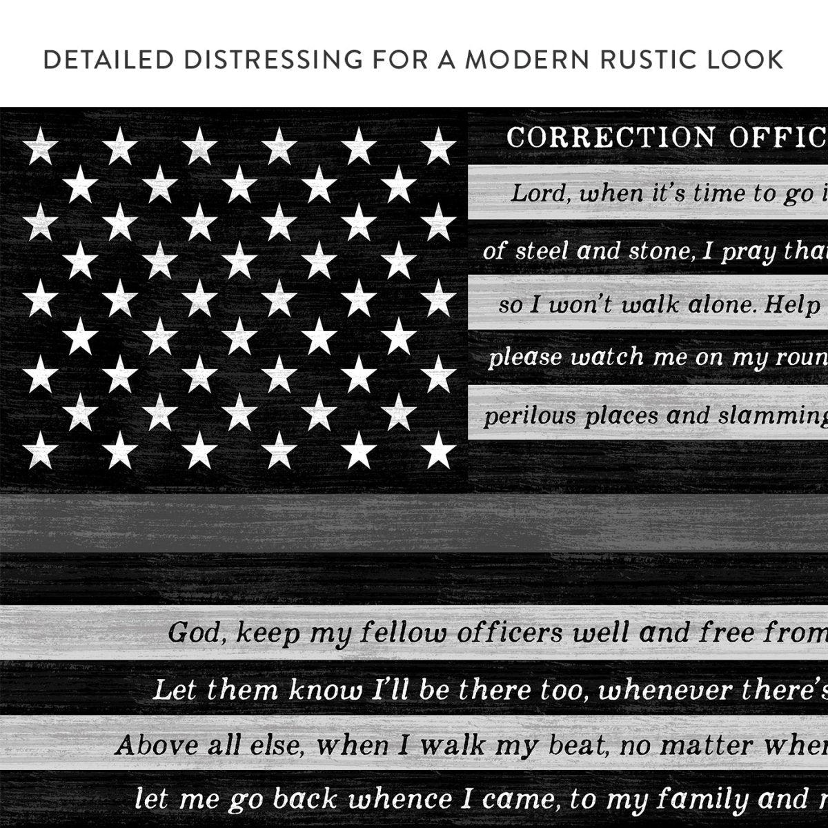 Correctional Officer Sign With Corrections Prayer With Modern Rustic Look - Pretty Perfect Studio