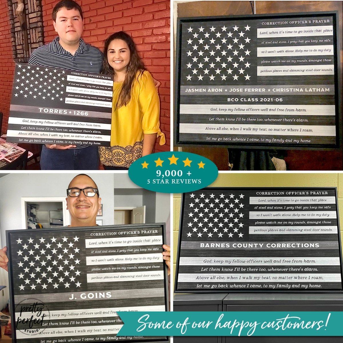 Customer product review for custom correctional officer prayer wall art by Pretty Perfect Studio
