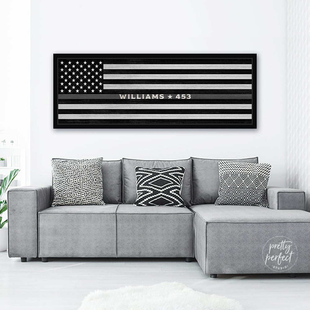 Correctional Officer Wall Art Personalized With Name Above Couch - Pretty Perfect Studio